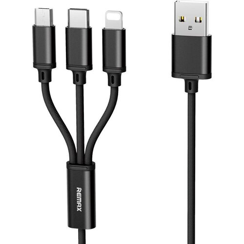 Remax USB kabel 3 u 1 RC-131 TypeC/Micro/Lightning 1m crni Cijene
