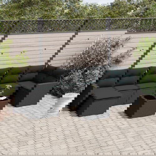 vidaXL 8-dijelni set vrtnih sofa od poliratana s jastucima crni Cijene
