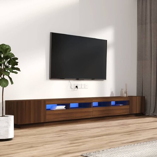 The Living Store Komplet TV omaric LED 3-delni rjav hrast inženirski les - Komplet TV Omaric, (21373943) Cene