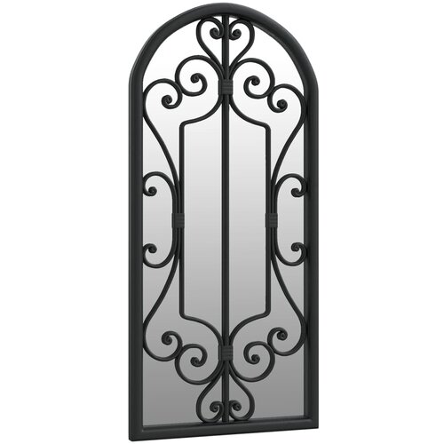 Ogledalo crno 100 x 45 cm željezno za unutarnju upotrebu Slike
