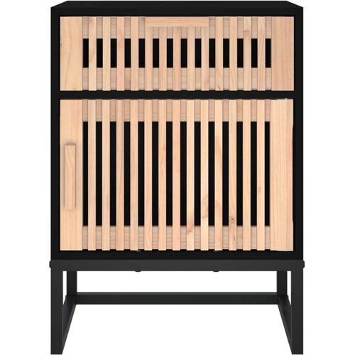 VidaXL Noćni ormarić crni 40x30x55 5 cm konstruirano drvo i željezo Slike