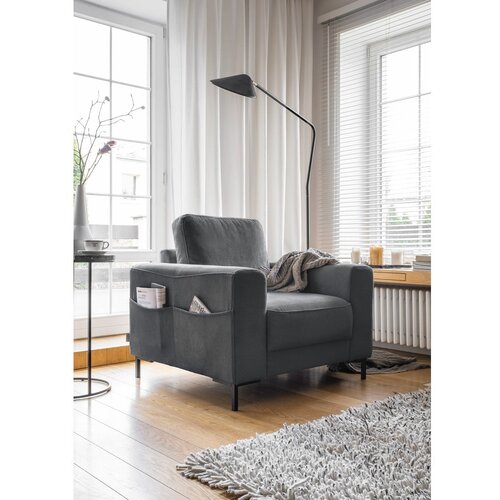 Miuform Tamno siva fotelja od samta Lofty Lilly &amp;ndash; Slike