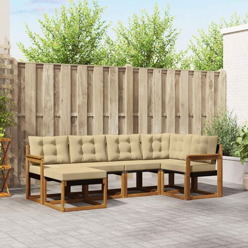  Set vanjskih sofa 6 kom. Prirodna i bež Smeđa 247 x 128,5 x 73 cm Cene