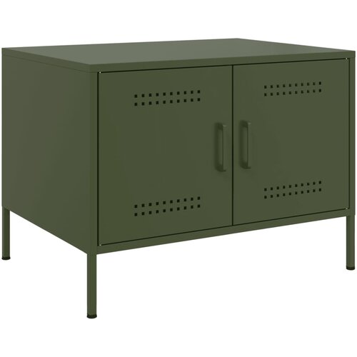  The Living Store Klubska mizica olivno zelena 68x50x50,5 cm valjano jeklo - Klubska Mizica, (21495654) Slike