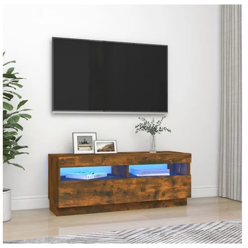  TV omarica z LED lučkami dimljeni hrast 100x35x40 cm