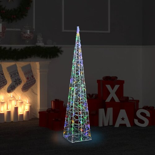 VidaXL Akrilni ukrasni stožac s LED svjetlima raznobojni 120 cm Slike