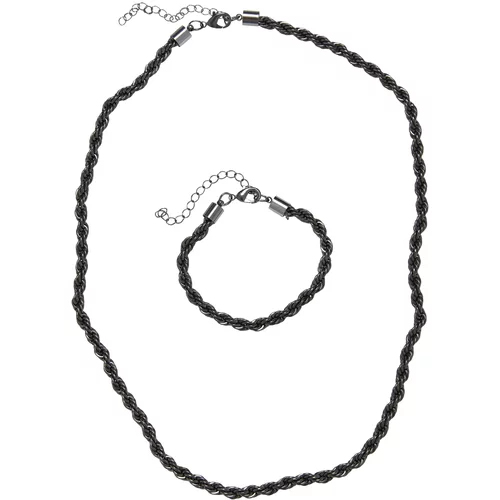 Urban Classics Accessoires Set of Charon necklace and bracelet made of gunmetal