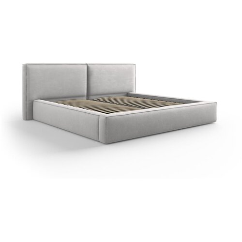 Cosmopolitan Design Svijetlo sivi tapecirani bračni krevet s prostorom za pohranu s podnicom 200x200 cm Arendal &amp;ndash; Slike