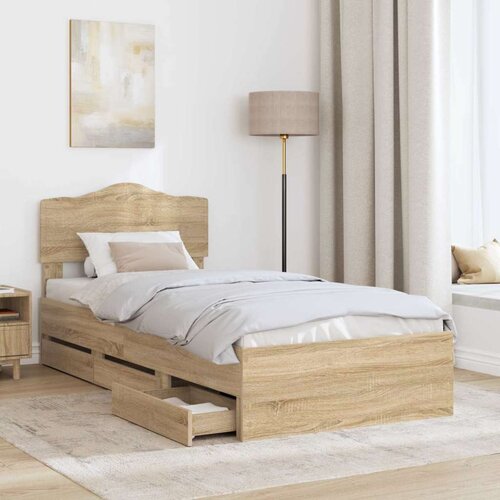  Okvir za krevet Sonoma hrast 75 x 190 cm Inženjersko Drvo - sonoma hrast 75 x 190 cm Slike