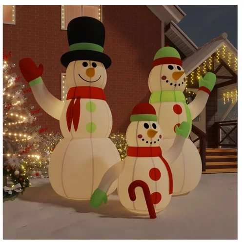  Napihljiva družina snežakov z LED lučkami 500 cm