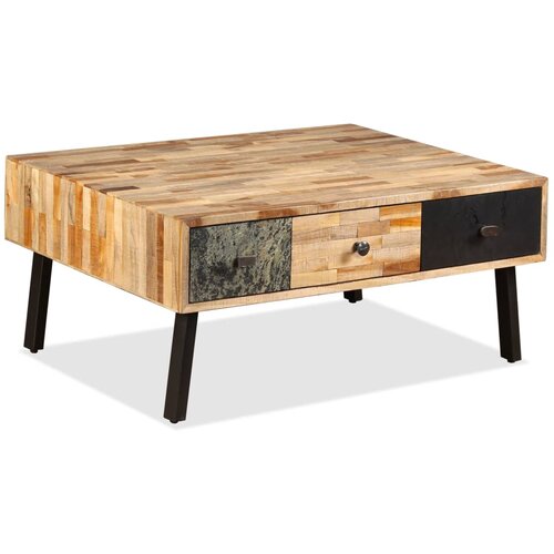 Maison Chic Klubska mizica - kavna mizica - Nizka mizica iz trdne predelane tikovine 90x65x40 cm, (21754341) Slike