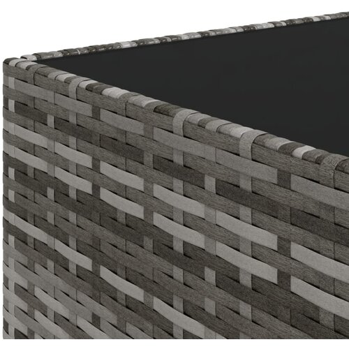  Četvrtasti vrtni stolić za kavu sivi 50 x 50 x 30 cm poliratan Slike