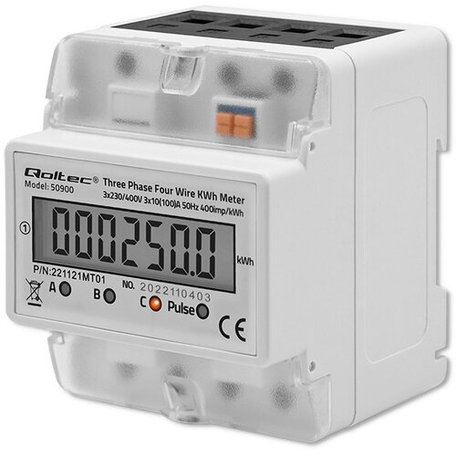 Qoltec Three phase consumption meter, 230V, Slike