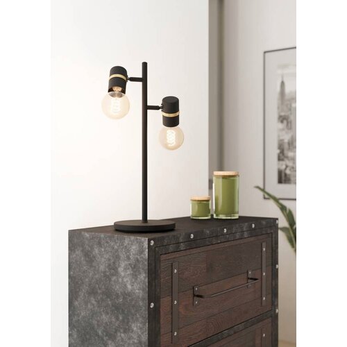 Eglo stolna lampa Lurone 900178, 2x E27, 50 cm, crna/mesing Cene
