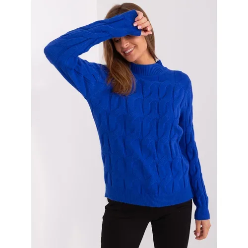 Fashion Hunters Cobalt Blue Cable Knit Sweater