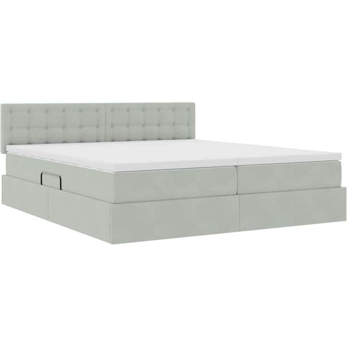  Krevet s od storage s madracem Svijetlo siva 90 x 200 cm - Svjetlosiva 180 x 200 cm Gumbi Slike