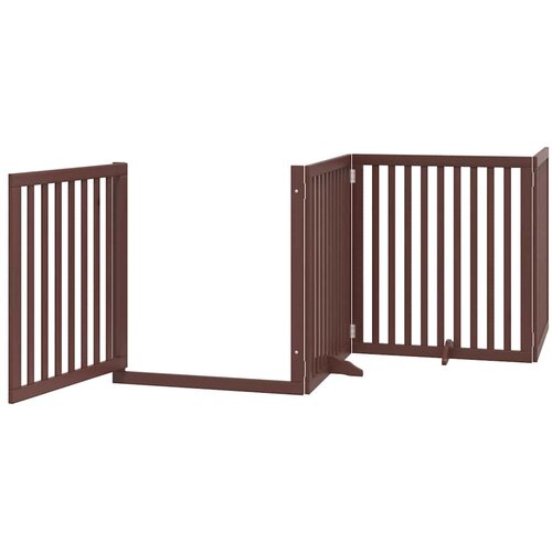  Vrata za pse s vrata&amp;scaron;cima 12 panela sklopiva 960 cm drvo topole Smeđa 80 x 90 x 2 cm Slike