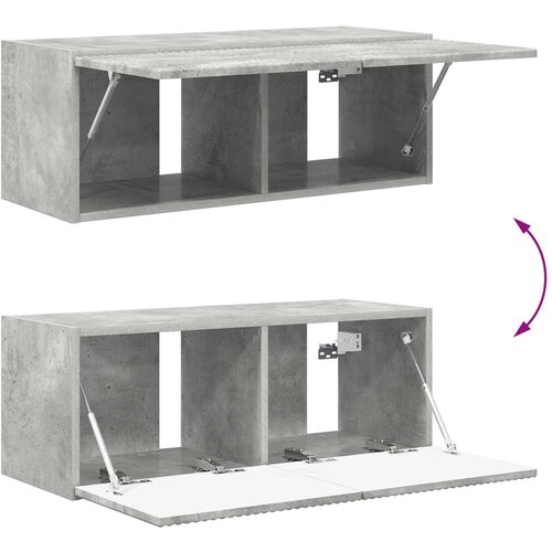  Set TV komoda Zidne 2 pcs Betonski sivi Konstruirano drvo Slike