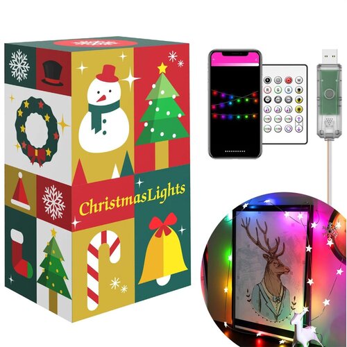 Family Christmas Pametni svetlobni niz bluetooth - zvezdice USB 20 RGBIC LED 2m Cene