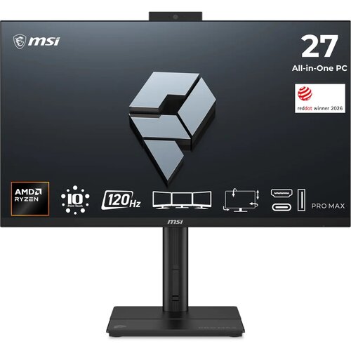 MSI Vse v enem računalnik PRO MAX 27TP Z 8MG 68,6 cm (27"), IPS, 120 Hz, Touch, Ryzen 7 255, Radeon 780M, 16 GB RAM, 512 GB SSD, W11P, črn|Pisarna, (5000337126) Cene