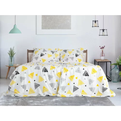 B.E.S. Žuta /bijela posteljina za krevet za jednu osobu od krepa 140x200 cm Top Class –
