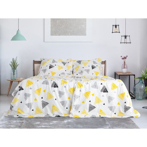 B.E.S. Žuta /bijela posteljina za krevet za jednu osobu od krepa 140x200 cm Top Class &amp;ndash; Slike
