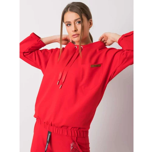 Fashion Hunters Red oversize cotton sweatshirt