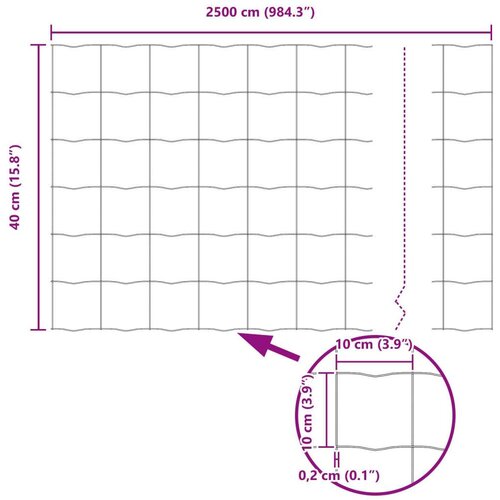 VidaXL Euro Ograda Siva 0.6x25 m Čelik Slike