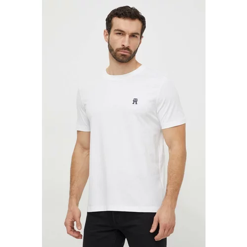 Tommy Hilfiger Bombažna kratka majica moški, bela barva