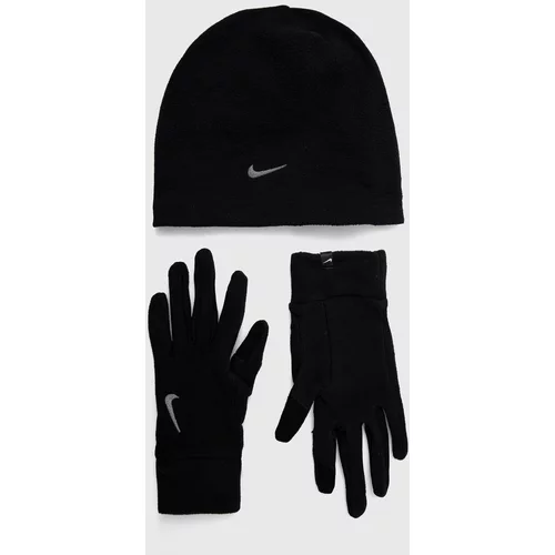 Nike Kapa in rokavice črna barva