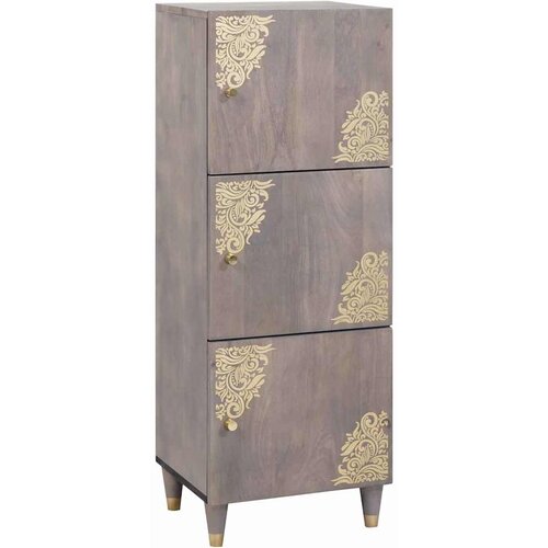  Highboard Siva i zlatna 40 x 33 x 110 cm Čvrsto drvo manga Cijene