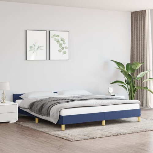 vidaXL Posteljni okvir z vzglavjem moder 180x200 cm blago Cene