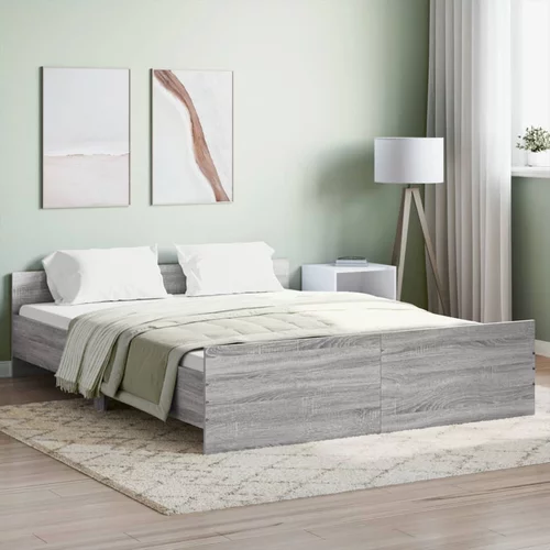  kreveta s uzglavljem i podnožjem boja hrasta 140x200 cm