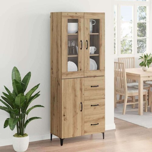 VidaXL Highboard Umjetnički hrast 69,5 x 34 x 180 cm Konstruirano drvo Slike