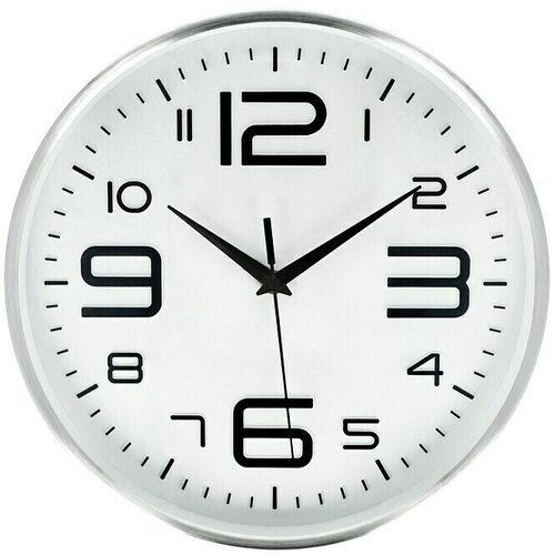  Zidni sat (Promjer: 30 cm, Bijelo-srebrne boje) Slike