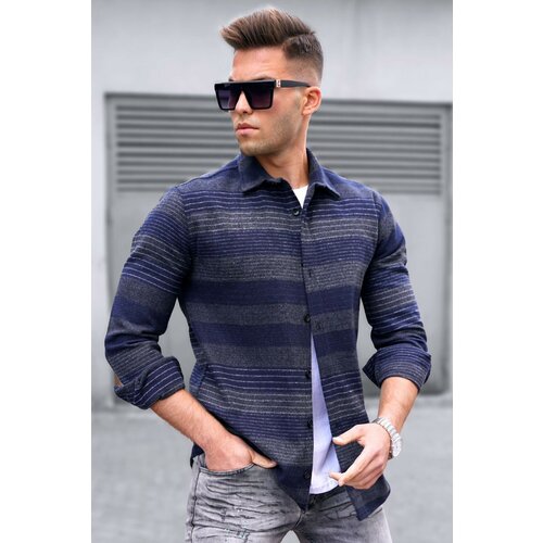 Madmext shirt - gray - fitted Slike