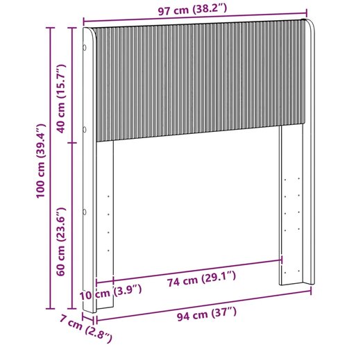  Uzglavlje Hrast sonoma PB - Hrast sonoma 90 cm Slike