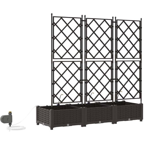  Vrtna saksija 3 pcs Smeđa 120 x 40 x 126 cm Plastika Slike