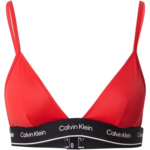 Calvin Klein Swimwear Bikini gornji dio 'Meta Legacy' vatreno crvena / crna / bijela