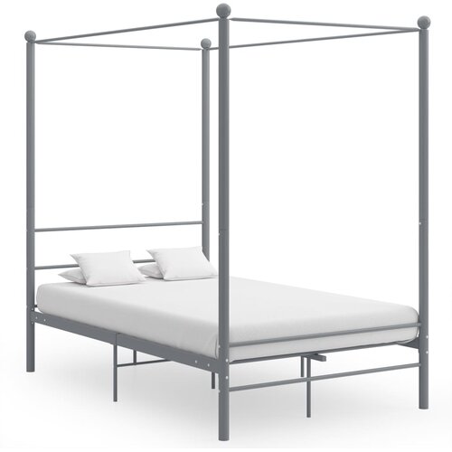  Okvir za krevet s nadstrešnicom sivi metalni 140 x 200 cm Cene