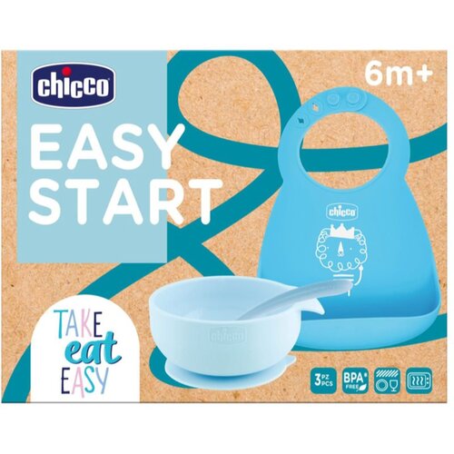 Chicco Easy Start 6m+ jedilni set za otroke Blue 1 kos Cene