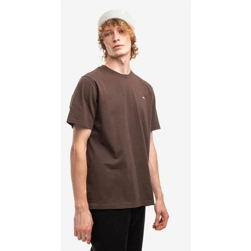 Wood Wood Bombažna kratka majica Sami Classic T-shirt rjava barva
