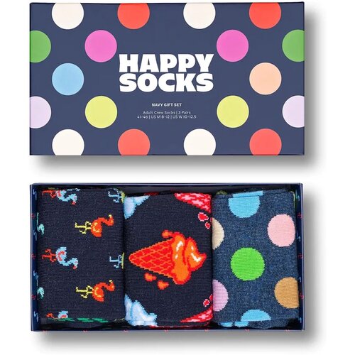 Happy Socks CARAPE 3-PACK NAVY SOCKS GIFT SET UNISEX Slike