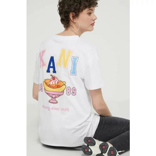 Karl Kani Pamučna majica za žene, boja: bijela