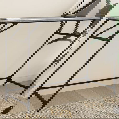vidaXL Pisalna miza siva sonoma 100x45x76 cm inženirski les in jeklo Cene