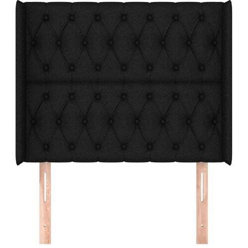  Uzglavlje s u&amp;scaron;ima crno 103x16x118/128 cm od tkanine Slike