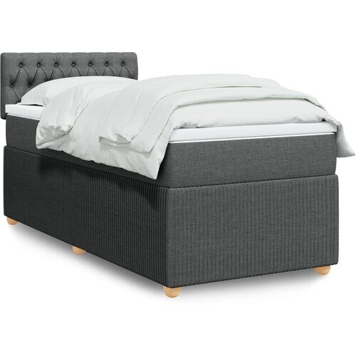 vidaXL Box spring postelja z vzmetnico temno siva 80x200 cm blago Cene