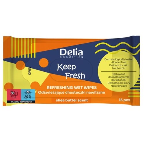 Delia KEEP FRESH Vlažne Maramice sa Shea Puterom 15 kom.  | Cosmetics | Kozmo Slike