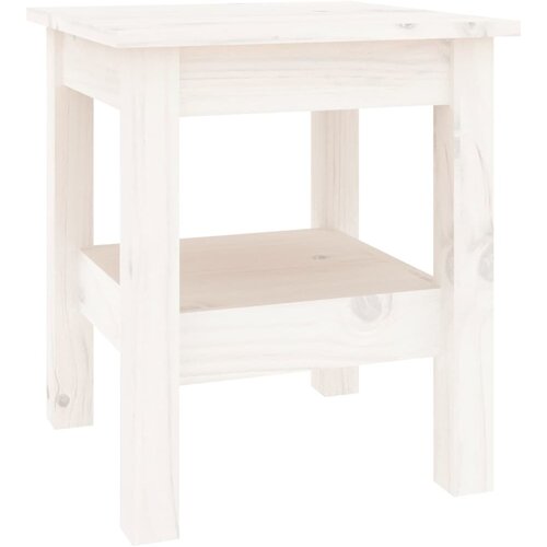 Maison Chic Klubska mizica - kavna mizica - Nizka mizica bela 35x35x40 cm trdna borovina, (21754545) Slike