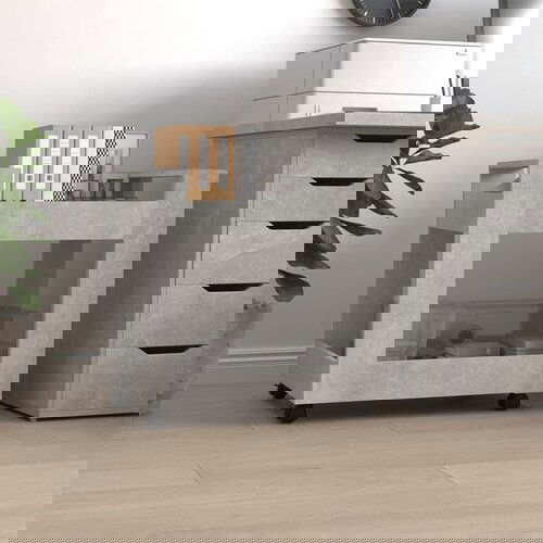 VidaXL Kolica za radni stol boja betona 60x45x60 cm konstruirano drvo Slike